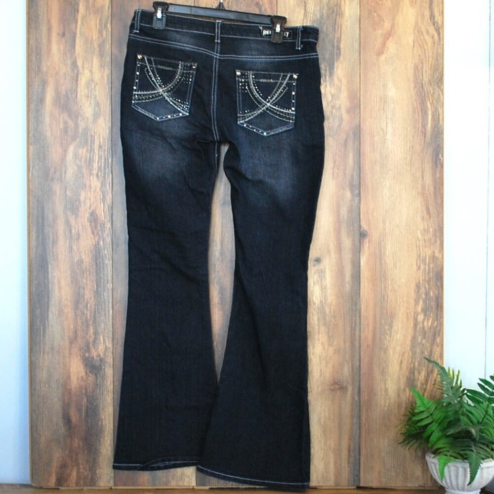 Red Rivet Women's Dark Wash Wide Leg Jeans 13 Long